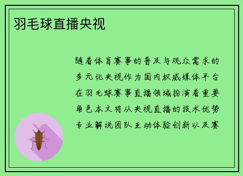 羽毛球直播央视